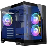 MODECOM Obudowa Volcano Panorama Apex ARGB 3F czarna (AT-PANORAMA-3F-ARGB-10-000000-0002) (ATX, mATX, Mini-ITX), PC Gehäuse, Grau