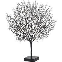 Lunartec Moderner Lichterbaum mit 25 warmweißen LEDs, 50 cm, schwarz