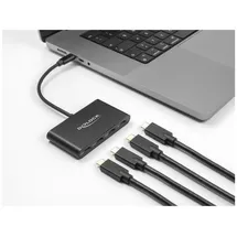 DeLock 64174 USB 3.2 Gen 1 USB Type-C Hub mit 3 x USB Type-C Buchse - Dockingstation - USB-C zu 4x USB-C, PD 100 Watt