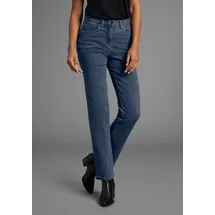 Arizona Gerade Jeans "Annett", Damen, Gr. 20, K + L Gr, blau (blau stone), Jeans, Obermaterial: 98% Baumwolle, 2% Elasthan, clean, Basic, normal lang, Jeans, bequeme Passform, 5-Pocket-Style, hohe Taille, Topseller