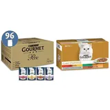 Purina Gourmet Perle Country Medley, 96 x 85g & Gold Feine Komposition:Katzennassfutter, hochwertige Tiernahrung für ausgewachsene Katzen, Dose, 12 x 4 x 85 g