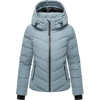 Marikoo Winterjacke Damen (XS-3XL) - Wasserabweisend, Warm, Kapuze abnehmbar, Winddicht - Steppjacke, Frauen - Stehkragen, 4 Taschen, verlängerter Zipper - Blue M