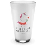 Mr. & Mrs. Panda Glas Einhorn Dame - Transparent - Geschenk, Latte Macchiato, Unicorn, Capp, Premium Glas, Harmonische Ästhetik