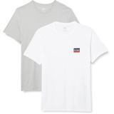 Levis Levi's Herren 2-Pack Crewneck Graphic Tee T-Shirt, Sportswear High-Rise / White+, XL