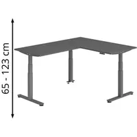 Hammerbacher XDSMW1612 elektrisch höhenverstellbarer Schreibtisch grafit rechteckig, T-Fuß-Gestell grau
