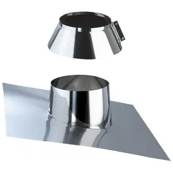 Bertrams Dacheindichtung Blei / Edelstahlkamin -  200 / 150 - silber