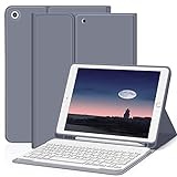 ZOYU Hülle mit Tastatur für iPad 9. Generation 2021/iPad 8. Generation 2020/iPad 7. Generation 2019, iPad 10,2 Hülle mit Tastatur, Bluetooth Tastatur Folio mit Stifthalter, QWERTZ Layout, Violett