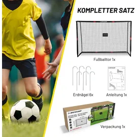 Dunlop Fußballtor Schwarz/Rot 240 x 160 x 85 cm