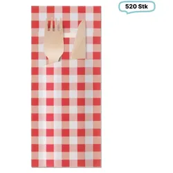 Blanc HYGIENIC Bestecktasche mit integrierter Serviette, 8,5 x 20 cm, 520 Stück, unbedruckte