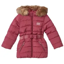 s.Oliver Junior Steppjacke mit Glitzergürtel und abnehmbarer Kapuze rot 98 EU