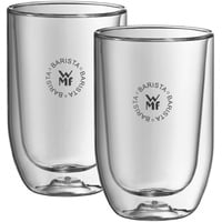 WMF Barista Latte Macchiato Gläser doppelwandig 280ml, Glas, doppelwandige Kaffeegläser, Kaffeebecher, doppelwandig, hitzebeständig spülmaschinengeeignet