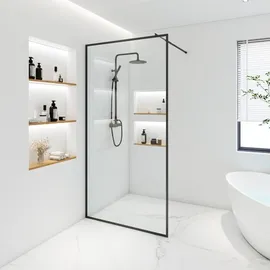 Home Deluxe Duschabtrennung Schwarz, Glas, Metall, 90x200 cm, Badezimmer, Baden - Duschen, Duschtrennwände