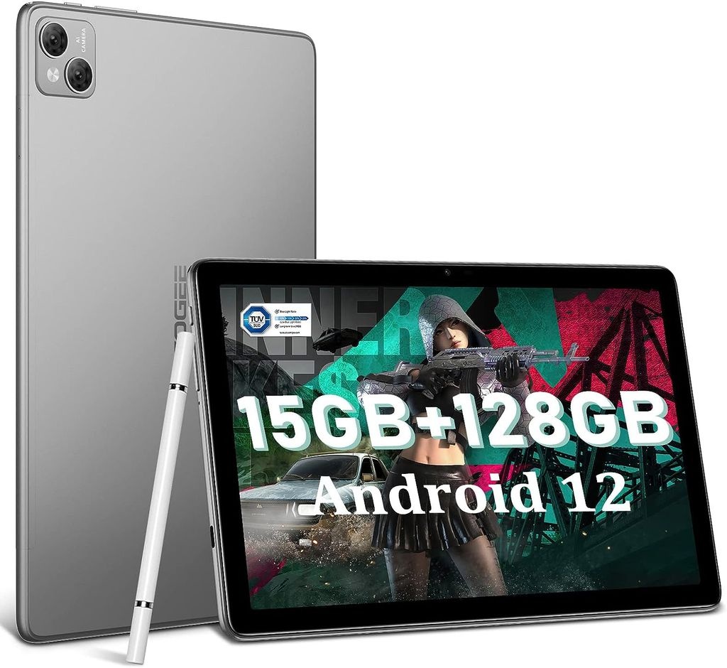 DOOGEE T10 Tablet Android 12, 10.1 Zoll Gaming Tablet PC mit Touchstift, 15GB+128GB (1TB Erweitern) 8300mAh, Octa-Core 1920 * 1200 FHD+ Dual SIM 4G...