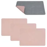 Hti-Living Tischset 4 - teilig Grau/Rosa