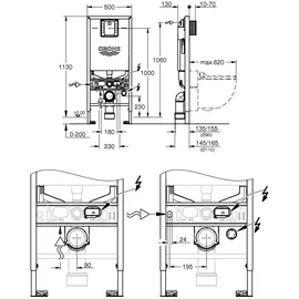 Grohe Rapid SLX WC-Element 1,13 m Bauhöhe