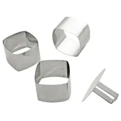 SCHNEIDER Schaumspeiseringe-Set, Quadrat abgerundet 166508 , Höhe: 65 mm, 4-teilig (3 Formen + 1 Drücker)