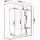 Mirjan24 Schwebetürenschrank Camino II, Garderobe mit zwei Türen, Frontspiegel, Kleiderschrank (Farbe: Cashmere, ohne Beleuchtung) - Beige