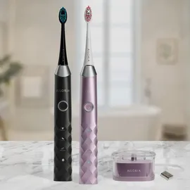 AILORIA SHINE BRIGHT Set Schwarz-Silber + Aufsteckbürsten Charcoal 6 St.