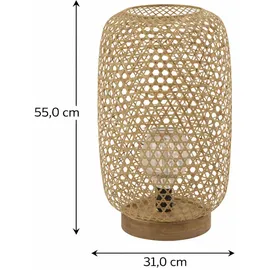GLOBO Bambus Rattan 1x 6 Watt 810 Lumen braun