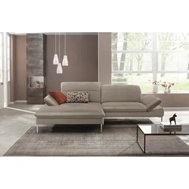 W.Schillig Eckcouch Leder 3-Sitzer Braun