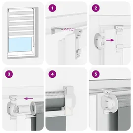 vidaXL Doppelrollo Dunkelgrau 135x150 cm Stoffbreite 130,9 cm Polyester