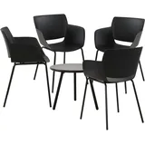 CLP Sitzgruppe Berena schwarz/4 Stühle