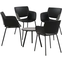 CLP Sitzgruppe Berena schwarz/4 Stühle