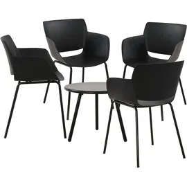 CLP Sitzgruppe Berena schwarz/4 Stühle