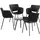 CLP Sitzgruppe Berena schwarz/4 Stühle