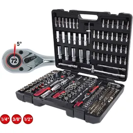 KS Tools CHROMEplus Steckschlüssel-Satz 1/4 + 3/8 + 1/2 195-tlg.