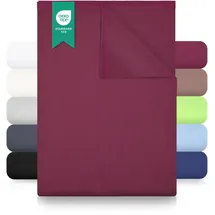 Green Mark Textilien Bettlaken Baumwolle 240 x 275 cm Bordeaux Rot