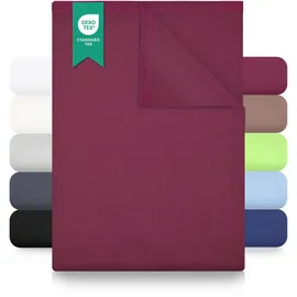 Green Mark Textilien Bettlaken Baumwolle 240 x 275 cm Bordeaux Rot