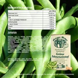 metzger-meyer Fertiggericht Grüne Bohneneintopf mit Schweinefleisch 1,16 kg