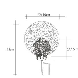 bmf-versand Solarleuchte Garten Kreis 2er Set 30 cm Solarlampe Außen Außenleuchte Solar - Schwarz