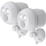 Mr Beams Außenstrahler Kunststoff H 16,5 cm 2er Set weiß