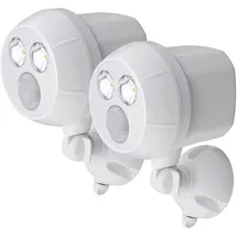 Mr Beams Außenstrahler Kunststoff H 16,5 cm 2er Set weiß