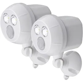 Mr Beams Außenstrahler Kunststoff H 16,5 cm 2er Set weiß