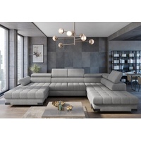 Sofa Dreams Wohnlandschaft »Selva XL, Strukturstoff, grau«, mit Bettfunktion, mit Bettkasten grau