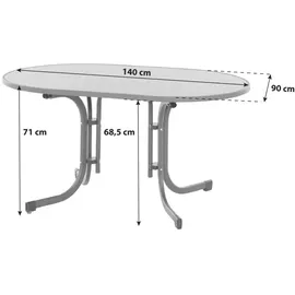 Siena Garden Paco Klapptisch 140 x 90 x 71 cm Anthrazit
