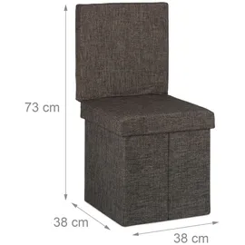 Relaxdays Faltbarer Sitzhocker mit Lehne braun