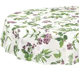 ANRO Tischdecke abwaschbar Oval 180 x 140 cm Grün/Lila