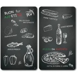 KESPER Multi-Glasschneideplatte 2er Pack, Motiv: ristorante