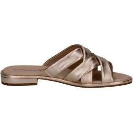 CAPRICE Pantoletten Leder Sommer, Metallisch (Platin Metal.), 39 EU