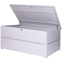 Gartentruhe MCW-J56, Aufbewahrungsbox Auflagenbox Truhe, Wasserdicht Metall Edelstahl 69x185x85 783l ~ hellgrau