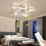Deckenventilator Deckenventilator mit LED-Beleuchtung und Fernbedienung - Weiß - Weiß