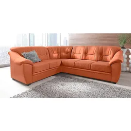 sit&more Ecksofa »Savona L-Form, B: 262 cm« optional Bettfunktion, Federkern, orange