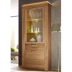 Vitrine VOGL MÖBELFABRIK, braun (wildeiche teilmassiv), Schränke, Höhe 209 cm