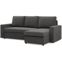 mebligo Ecksofa mit Schlaffunktion, Grau - Grau