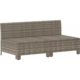 vidaXL Gartensofa 2-Sitzer mit Kissen Grau Poly Rattan