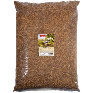 PANTO Mehlwürmer – 5 kg proteinhaltiges Wildvogelfutter, getrocknete Mehlwürmer für Wildvögel, Nager, Igel, Geflügel
